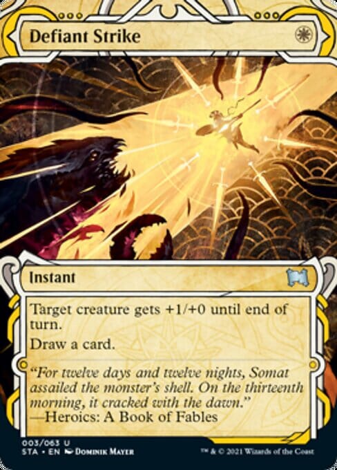 Defiant Strike (Foil Etched) [Strixhaven: Mystical Archive] MTG Single Magic: The Gathering  | Multizone: Comics And Games