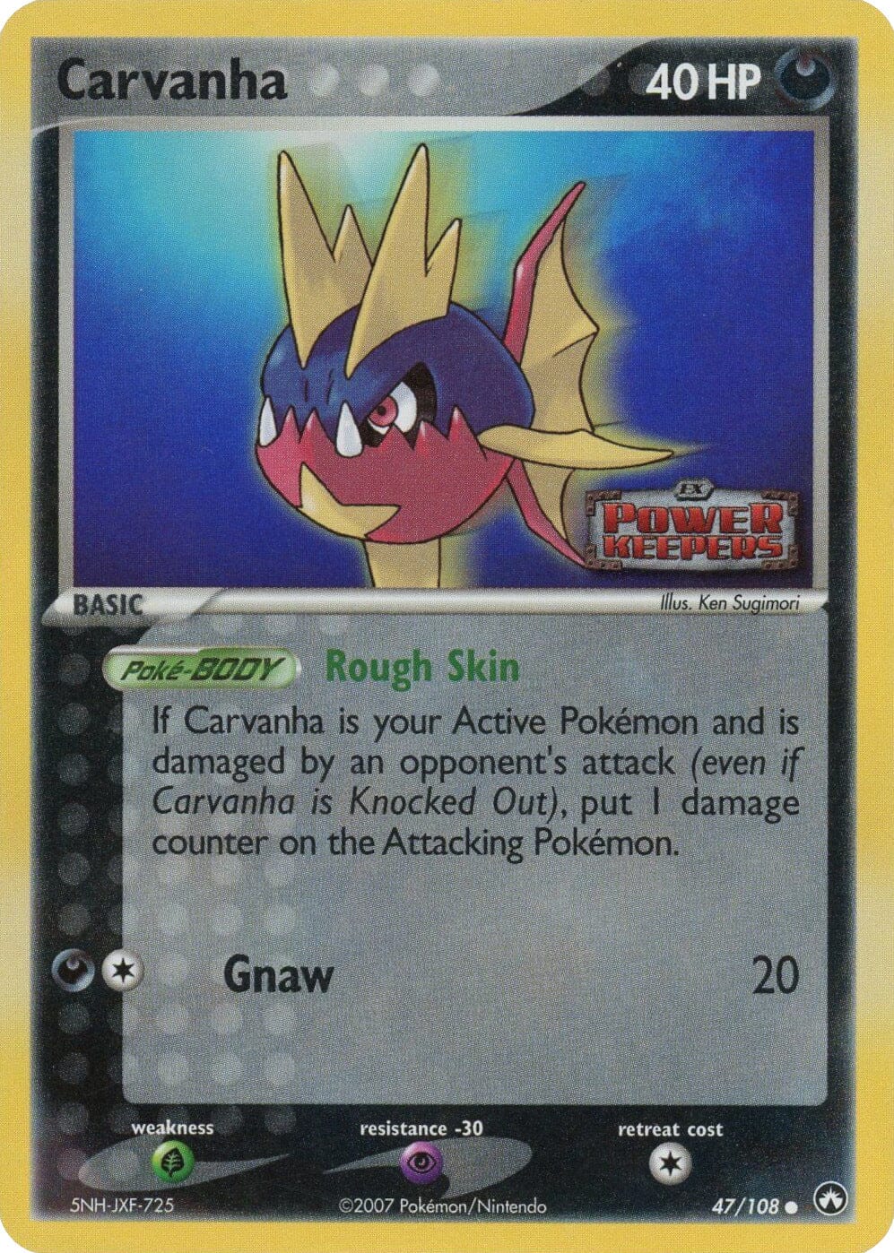 Carvanha (47/108) (Stamped) [EX: Power Keepers] Pokemon Single Pokémon  | Multizone: Comics And Games