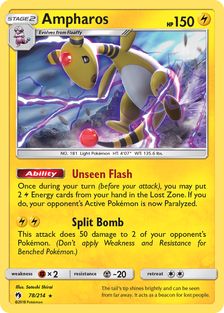 Ampharos (78/214) [Sun & Moon: Lost Thunder] Pokemon Single Pokémon  | Multizone: Comics And Games