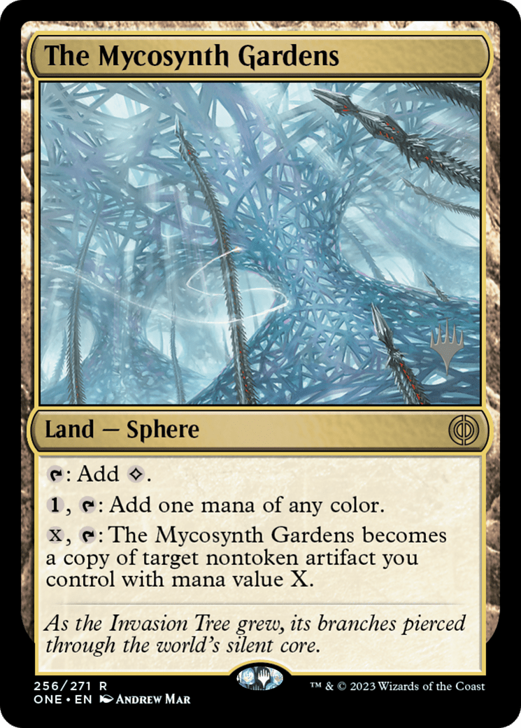 The Mycosynth Gardens (Promo Pack) [Phyrexia: All Will Be One Promos] MTG Single Magic: The Gathering  | Multizone: Comics And Games