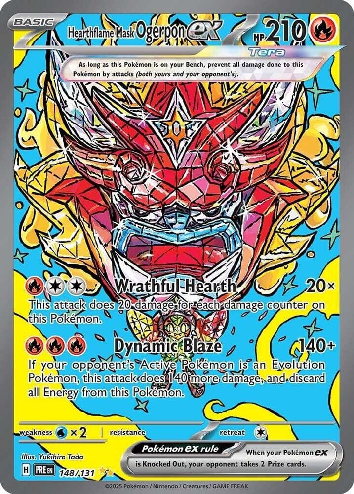 Hearthflame Mask Ogerpon ex (148/131) [Scarlet & Violet: Prismatic Evolutions] Pokemon Single Pokémon  | Multizone: Comics And Games