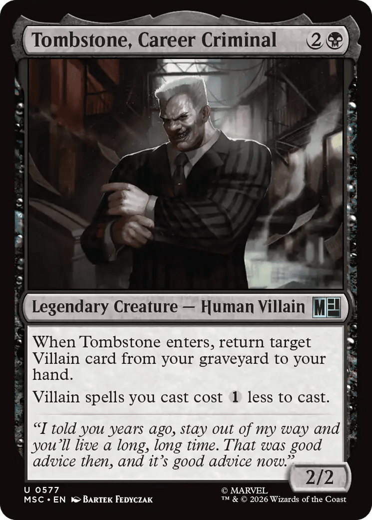 Tombstone, Career Criminal [Marvel Super Heroes Commander] MTG Single Magic: The Gathering  | Multizone: Comics And Games
