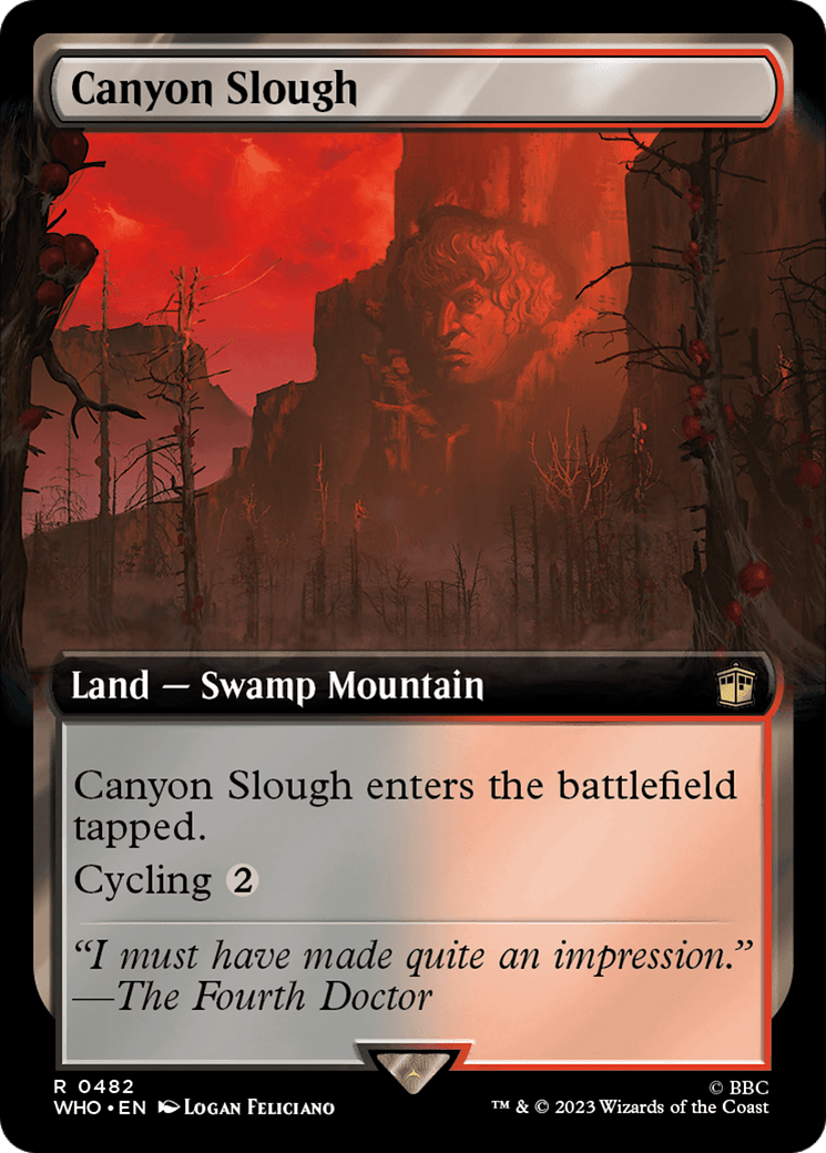 Canyon Slough (Extended Art) [Doctor Who] MTG Single Magic: The Gathering  | Multizone: Comics And Games
