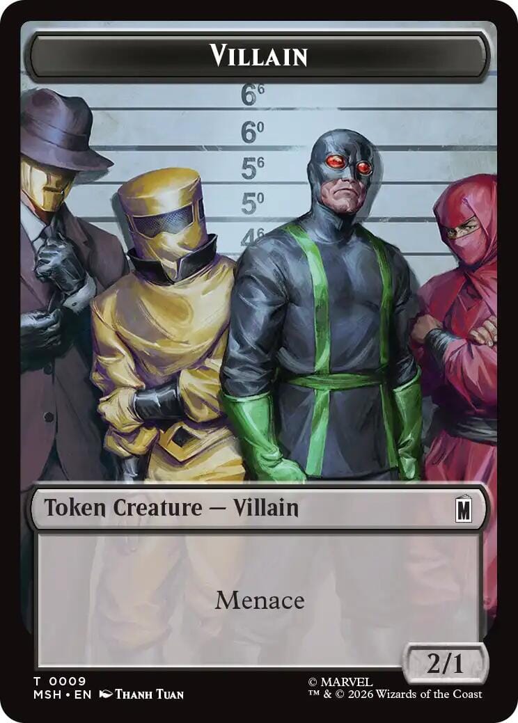 Villain // Treasure Double-Sided Token [Marvel Super Heroes Tokens] MTG Single Magic: The Gathering  | Multizone: Comics And Games