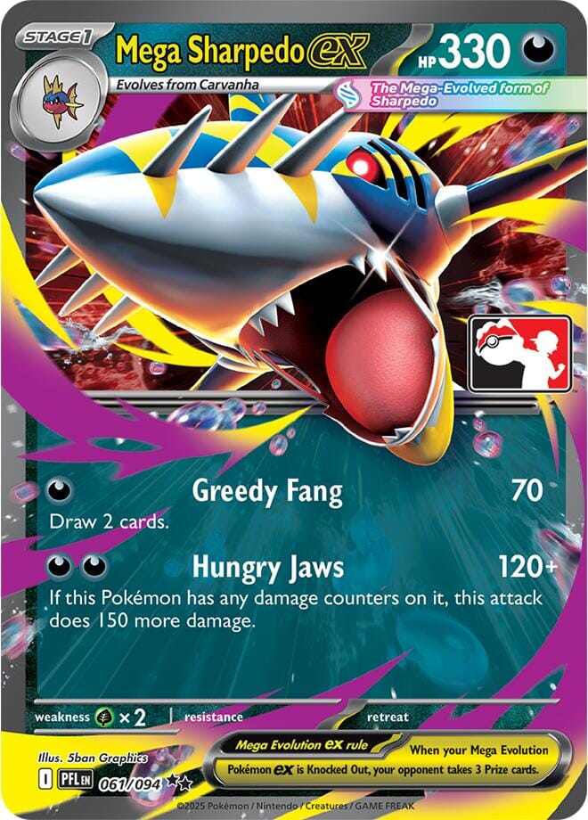 Mega Sharpedo ex (061/094) [Prize Pack Series Nine] Pokemon Single Pokémon  | Multizone: Comics And Games