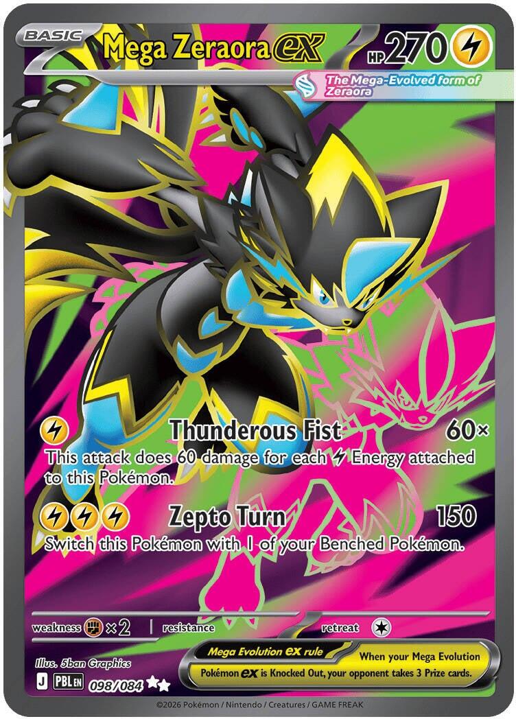 Mega Zeraora ex (098/084) [Mega Evolution: Pitch Black] | Multizone: Comics And Games