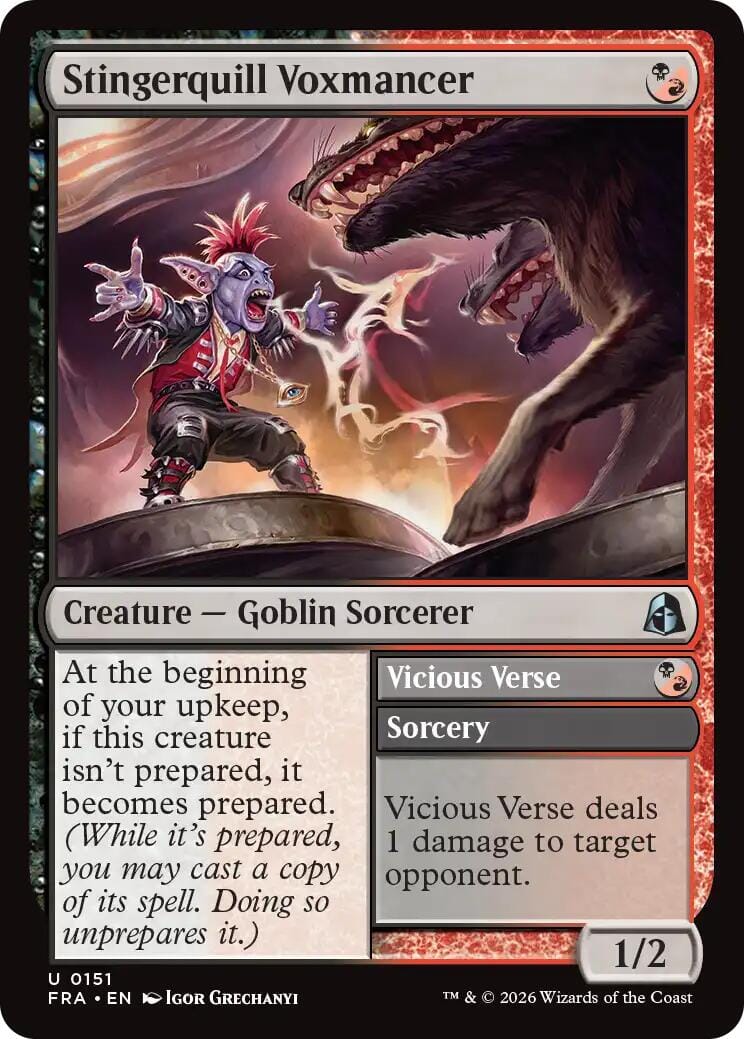 Stingerquill Voxmancer // Vicious Verse [Reality Fracture] MTG Single Magic: The Gathering  | Multizone: Comics And Games