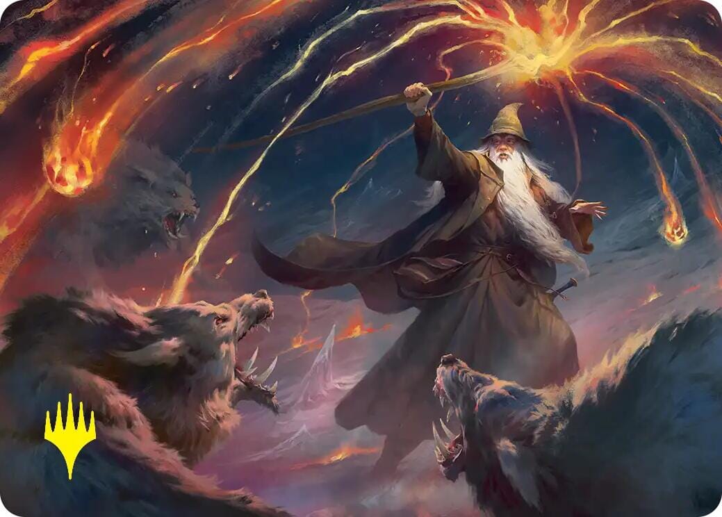 Gandalf, Shadow's Foe Art Card (Gold-Stamped) [The Hobbit Art Series] MTG Single Magic: The Gathering  | Multizone: Comics And Games