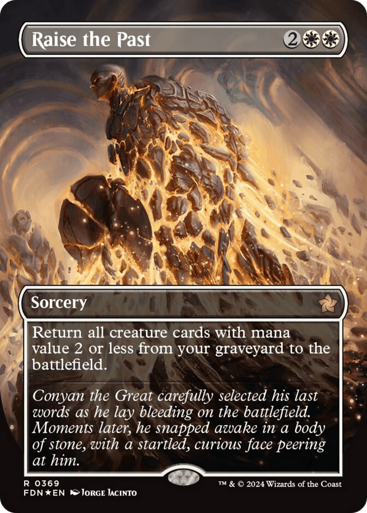 Raise the Past (Borderless) (Mana Foil) [Foundations] MTG Single Magic: The Gathering  | Multizone: Comics And Games