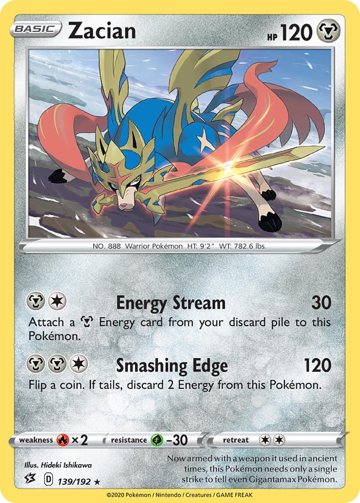 Zacian (139/192) (Cracked Ice Holo) (Theme Deck Exclusives) [Sword & Shield: Rebel Clash] Pokemon Single Pokémon  | Multizone: Comics And Games