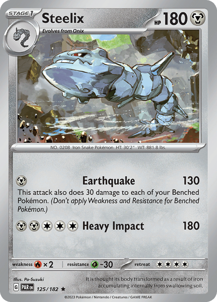 Steelix (125/182) [Scarlet & Violet: Paradox Rift] Pokemon Single Pokémon  | Multizone: Comics And Games