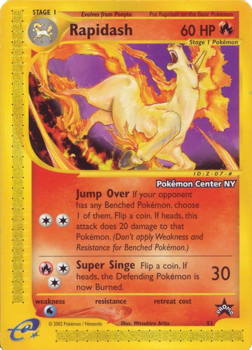 Rapidash (51) (Pokemon Center NY Promo) [Wizards of the Coast: Black Star Promos] Pokemon Single Pokémon  | Multizone: Comics And Games