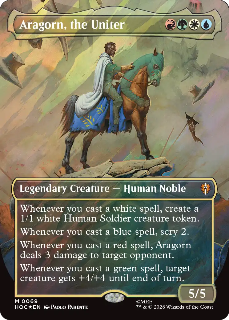 Aragorn, the Uniter (Borderless) (Surge Foil) [The Hobbit: Eternal-Legal] | Multizone: Comics And Games