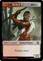 Human Warrior // Plot Double-Sided Token [Outlaws of Thunder Junction: Breaking News Tokens] MTG Single Magic: The Gathering  | Multizone: Comics And Games