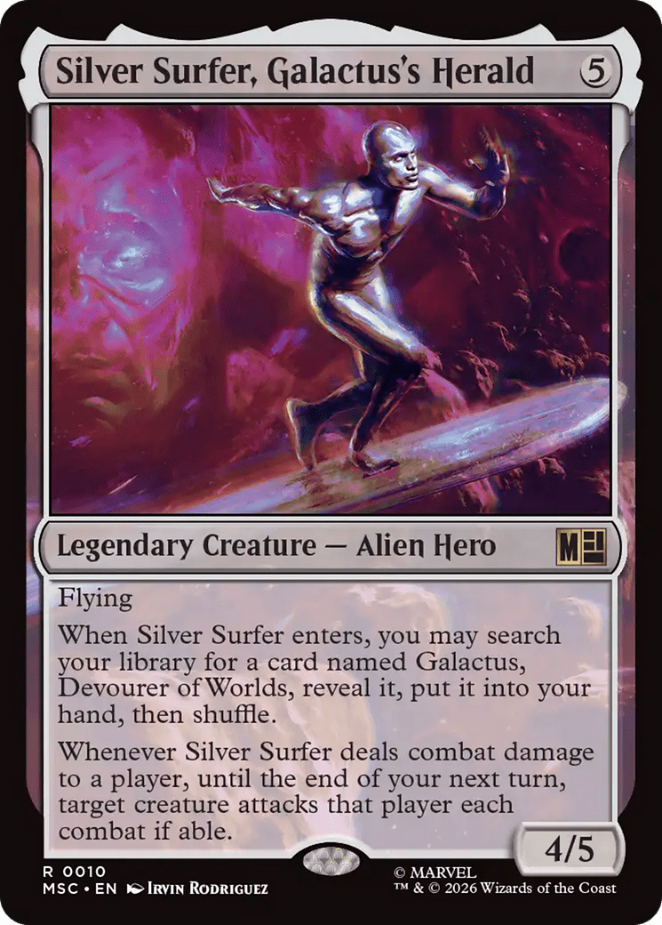 Silver Surfer, Galactus's Herald (Surge Foil) [Marvel Super Heroes Commander] MTG Single Magic: The Gathering  | Multizone: Comics And Games