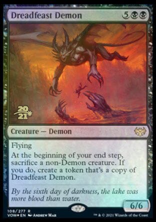 Dreadfeast Demon [Innistrad: Crimson Vow Prerelease Promos] MTG Single Magic: The Gathering  | Multizone: Comics And Games