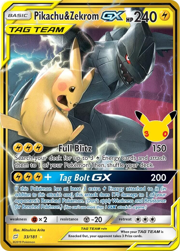 Pikachu & Zekrom GX (33/181) [Mega Evolution: 30th Celebration] Pokemon Single Pokémon  | Multizone: Comics And Games