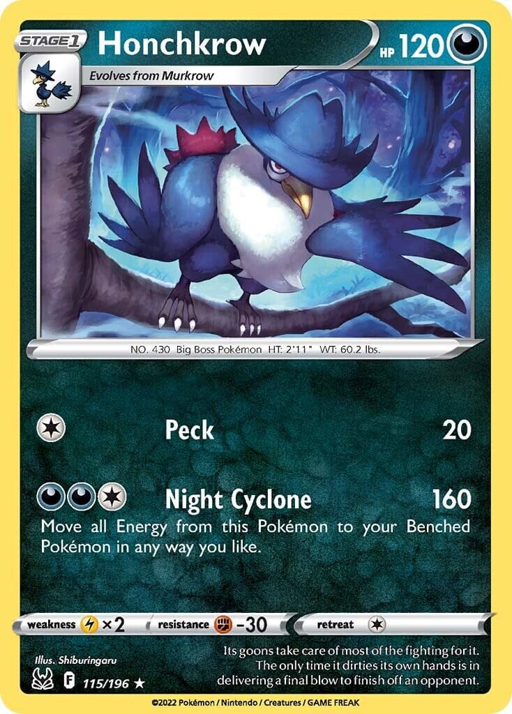 Honchkrow (115/196) [Sword & Shield: Lost Origin] Pokemon Single Pokémon  | Multizone: Comics And Games