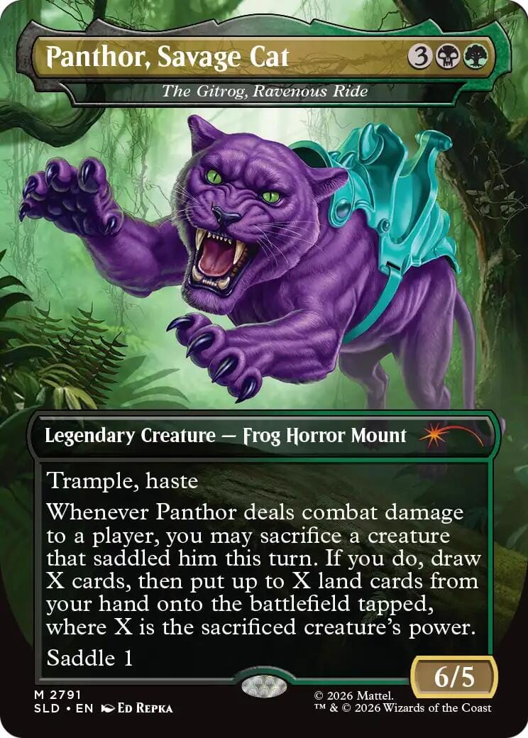Panthor, Savage Cat - The Gitrog, Ravenous Ride [Secret Lair Drop Series] MTG Single Magic: The Gathering  | Multizone: Comics And Games