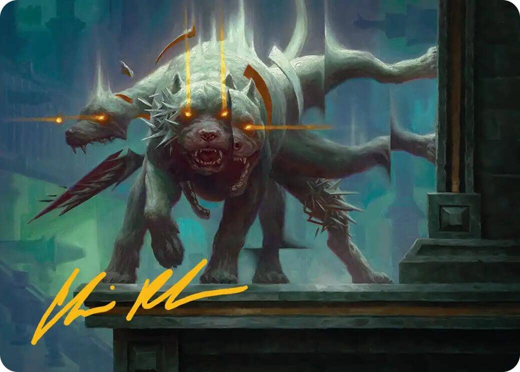Flickering Hound Art Card (2/54) (Gold-Stamped Signature) [Reality Fracture Art Series] MTG Single Magic: The Gathering  | Multizone: Comics And Games