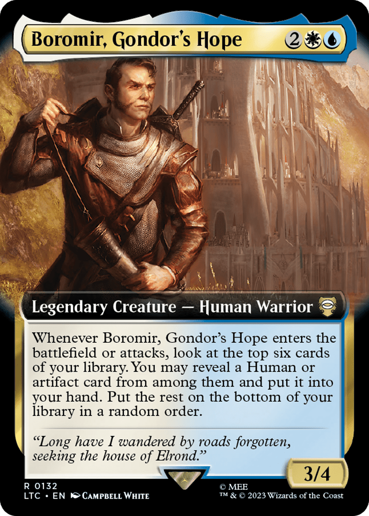Boromir, Gondor's Hope (Extended Art) [The Lord of the Rings: Tales of Middle-Earth Commander] MTG Single Magic: The Gathering  | Multizone: Comics And Games