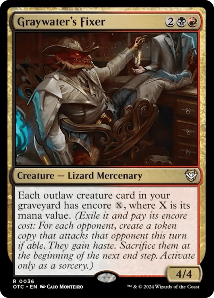 Graywater's Fixer [Outlaws of Thunder Junction Commander] MTG Single Magic: The Gathering  | Multizone: Comics And Games