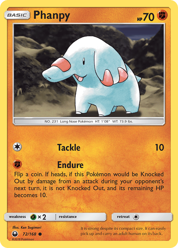Phanpy (72/168) [Sun & Moon: Celestial Storm] Pokemon Single Pokémon  | Multizone: Comics And Games