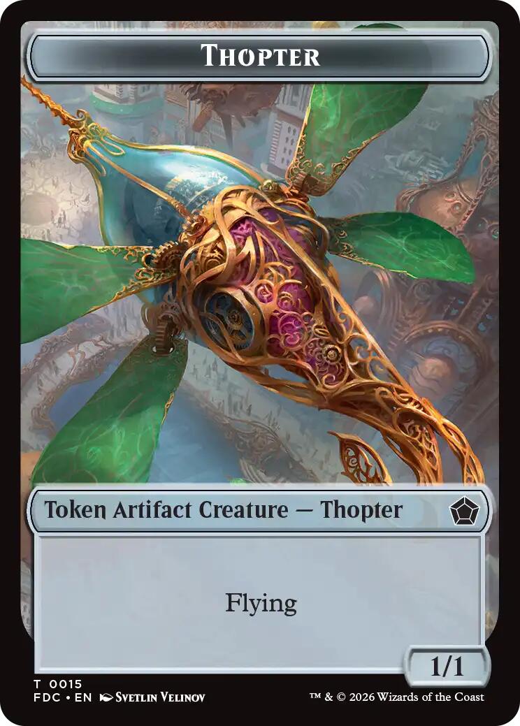 Thopter // Phyrexian Germ Double-Sided Token [Foundations Commander Tokens] | Multizone: Comics And Games