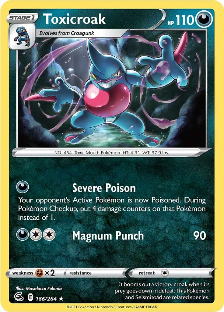 Toxicroak (166/264) [Sword & Shield: Fusion Strike] Pokemon Single Pokémon  | Multizone: Comics And Games