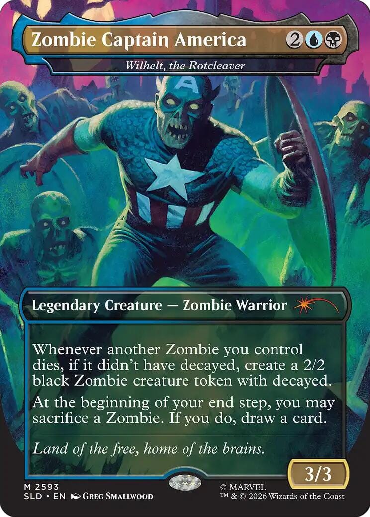 Zombie Captain America - Wilhelt, the Rotcleaver [Secret Lair Drop Series] MTG Single Magic: The Gathering  | Multizone: Comics And Games