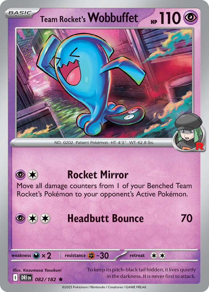 Team Rocket's Wobbuffet (082/182) (Deck Exclusive) [Scarlet & Violet: Destined Rivals] Pokemon Single Pokémon  | Multizone: Comics And Games