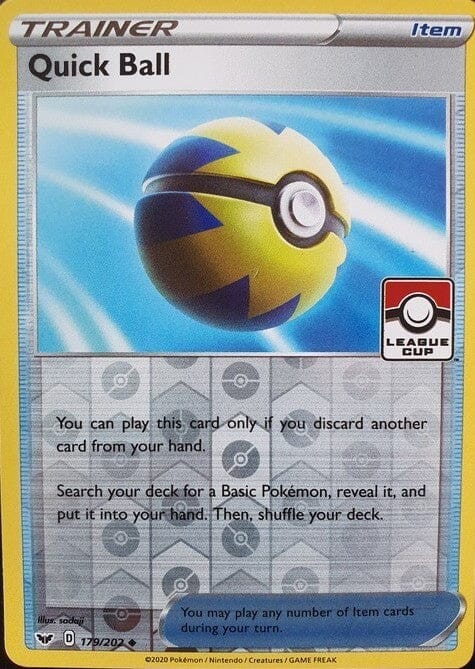 Quick Ball (179/202) (League Promo Staff) [Sword & Shield: Base Set] Pokemon Single Pokémon  | Multizone: Comics And Games