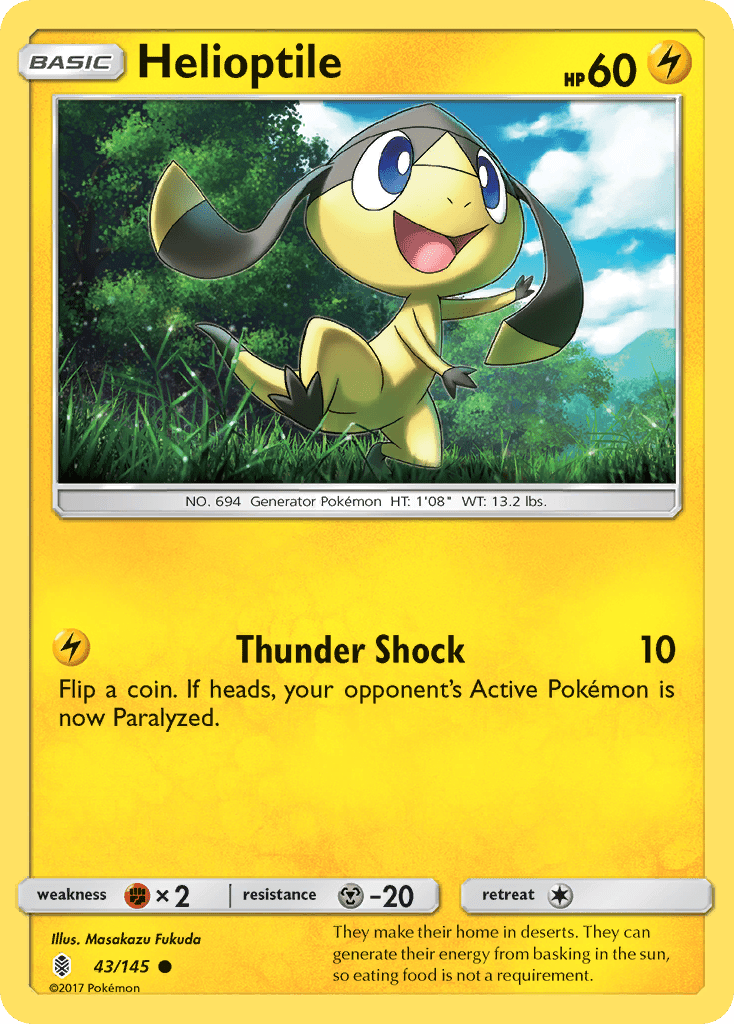 Helioptile (43/145) [Sun & Moon: Guardians Rising] Pokemon Single Pokémon  | Multizone: Comics And Games