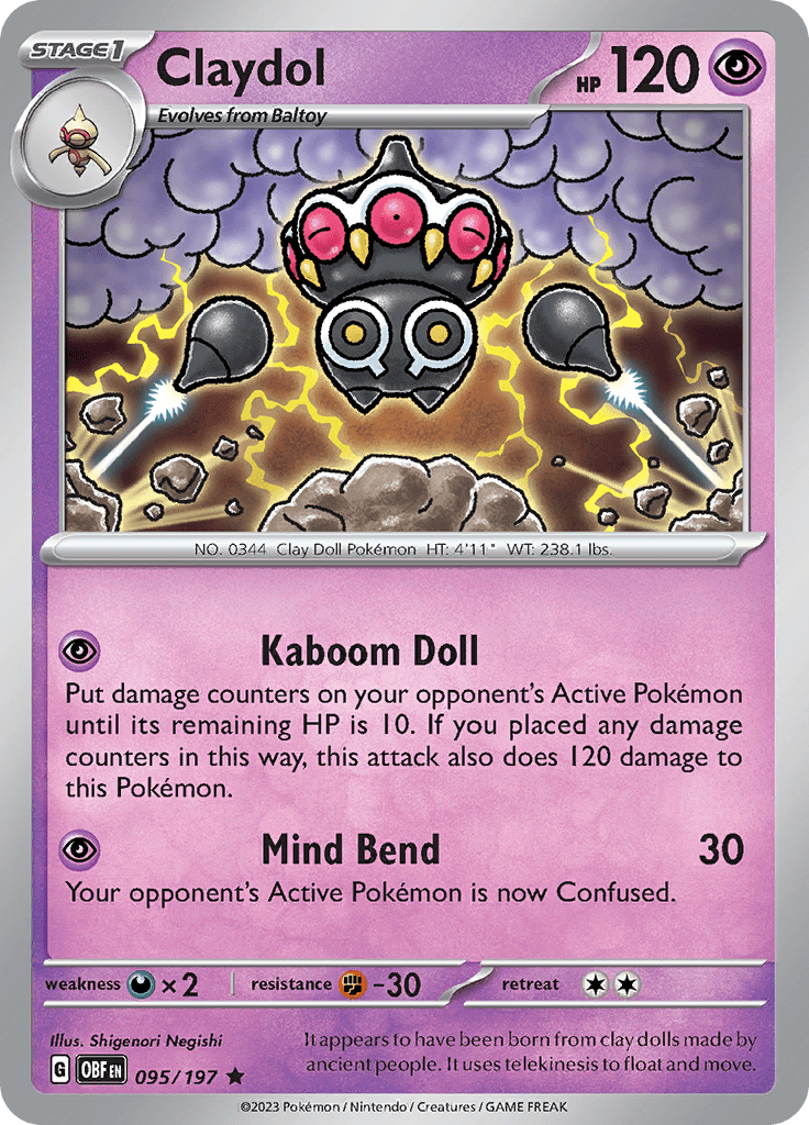 Claydol (095/197) [Scarlet & Violet: Obsidian Flames] Pokemon Single Pokémon  | Multizone: Comics And Games