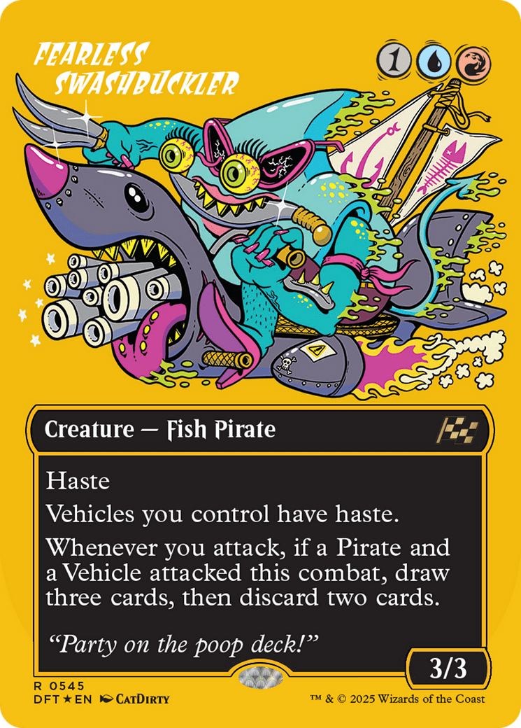 Fearless Swashbuckler (Borderless) (First-Place Foil) [Aetherdrift] MTG Single Magic: The Gathering  | Multizone: Comics And Games