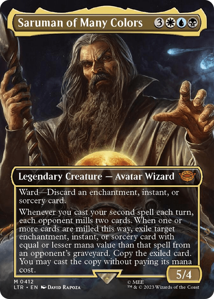 Saruman of Many Colors (Borderless Alternate Art) [The Lord of the Rings: Tales of Middle-Earth] MTG Single Magic: The Gathering  | Multizone: Comics And Games
