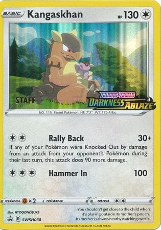 Kangaskhan (SWSH038) (Staff Prerelease Promo) [Sword & Shield: Black Star Promos] Pokemon Single Pokémon  | Multizone: Comics And Games