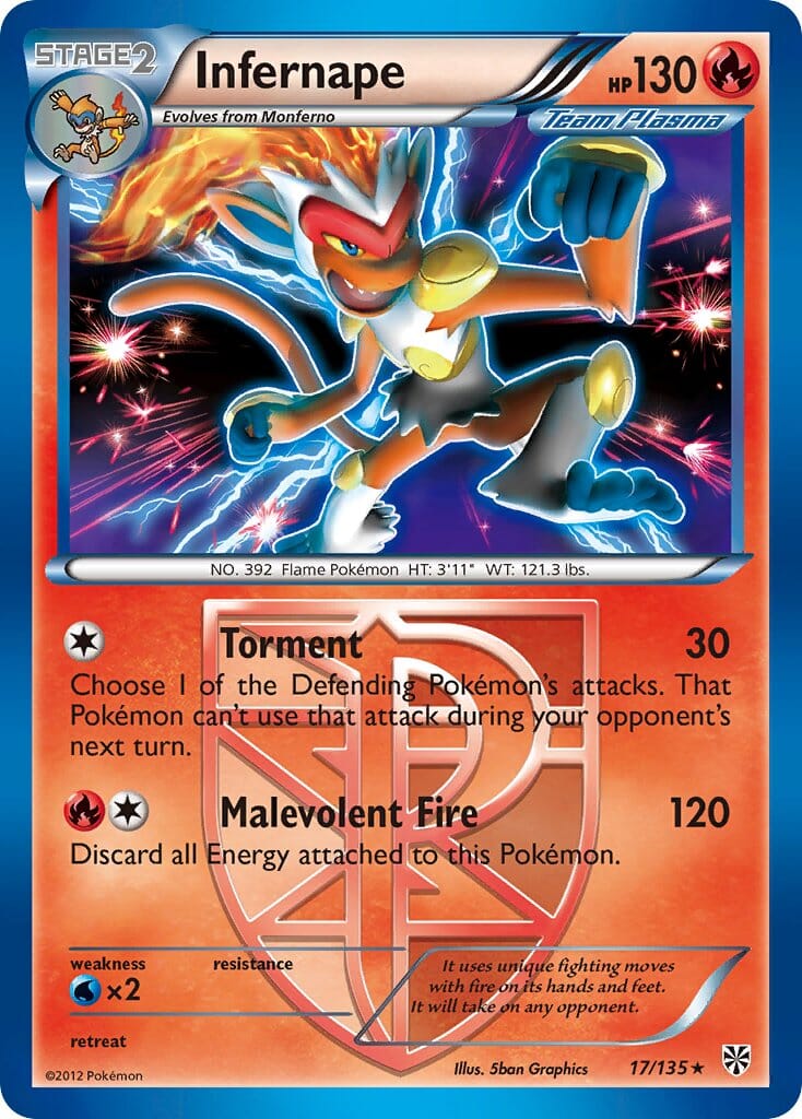 Infernape (17/135) (Theme Deck Exclusive) [Black & White: Plasma Storm] Pokemon Single Pokémon  | Multizone: Comics And Games