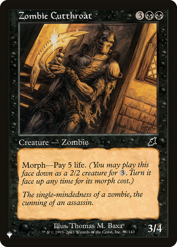 Zombie Cutthroat [The List] MTG Single Magic: The Gathering  | Multizone: Comics And Games