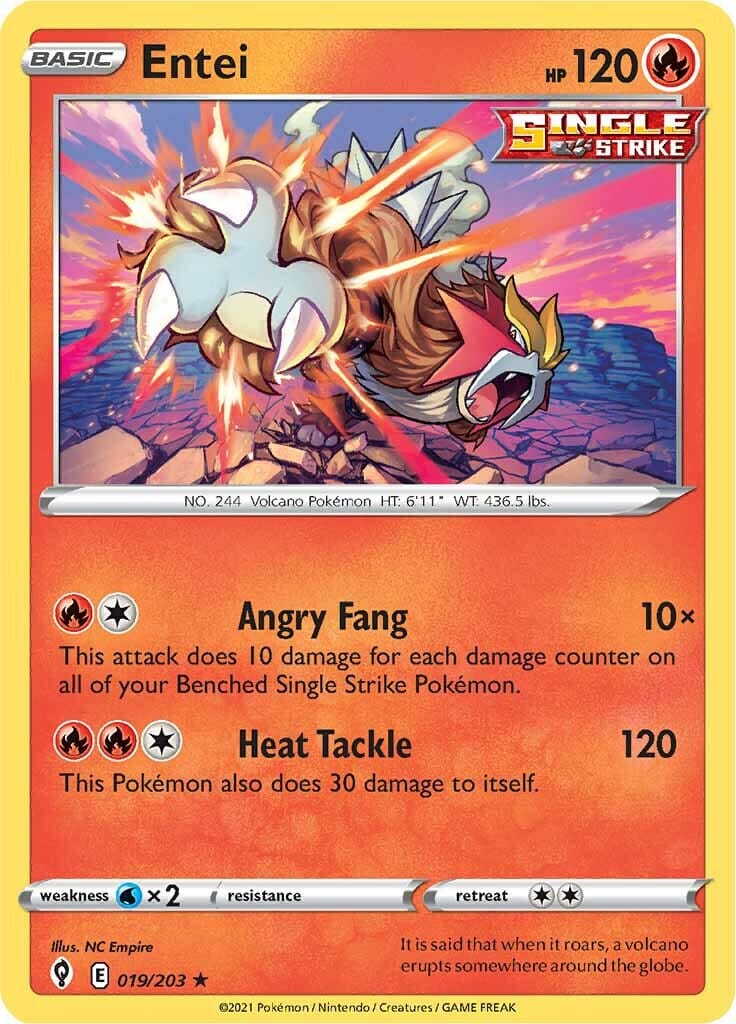 Entei (019/203) [Sword & Shield: Evolving Skies] Pokemon Single Pokémon  | Multizone: Comics And Games
