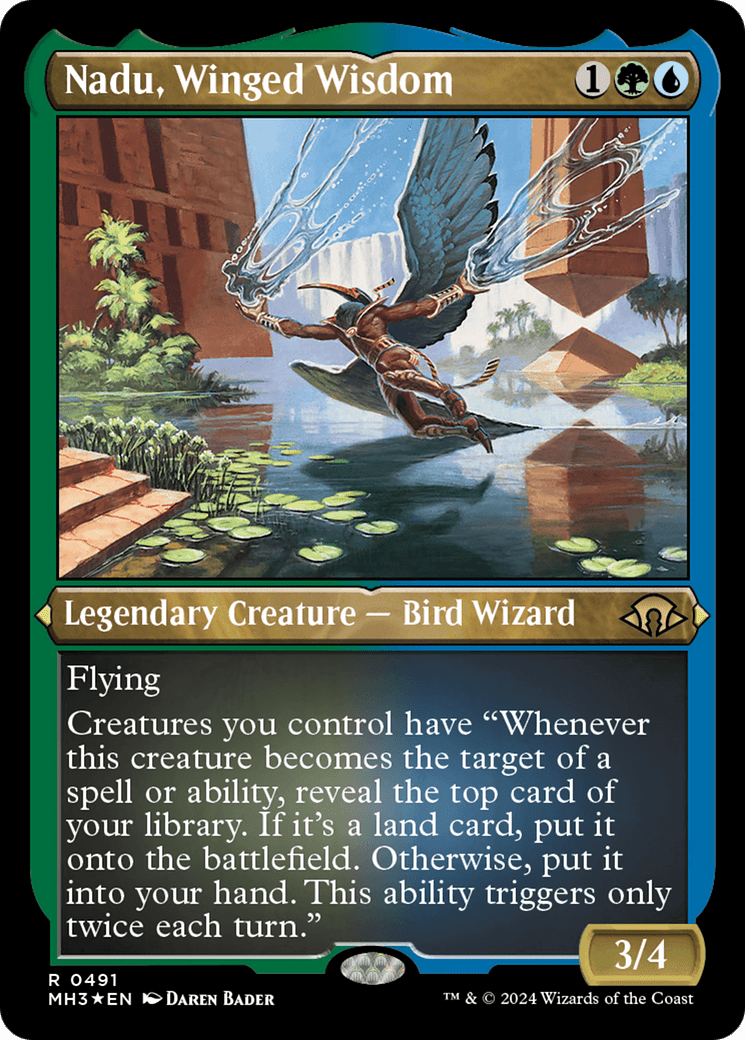 Nadu, Winged Wisdom (Foil Etched) [Modern Horizons 3] MTG Single Magic: The Gathering  | Multizone: Comics And Games