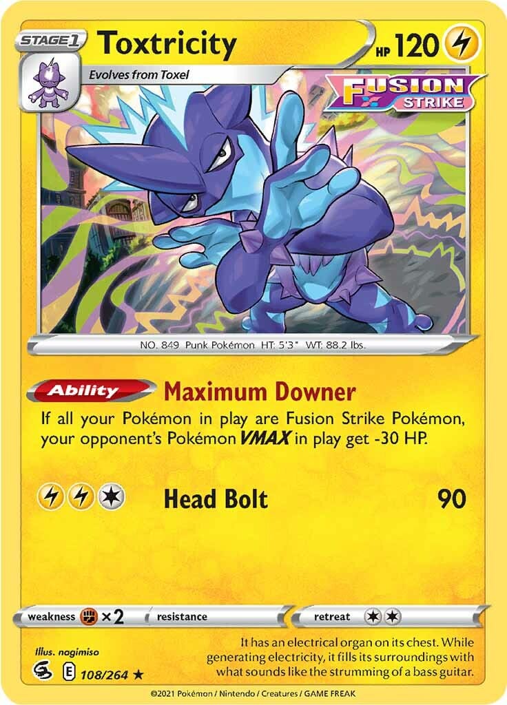 Toxtricity (108/264) [Sword & Shield: Fusion Strike] Pokemon Single Pokémon  | Multizone: Comics And Games