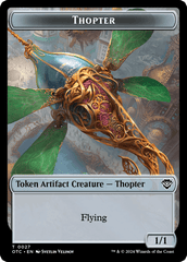 Thopter // Manifest Double-Sided Token [Outlaws of Thunder Junction Commander Tokens] MTG Single Magic: The Gathering  | Multizone: Comics And Games