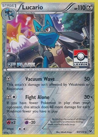 Lucario (63/124) (League Promo 2nd Place) [XY: Fates Collide] Pokemon Single Pokémon  | Multizone: Comics And Games