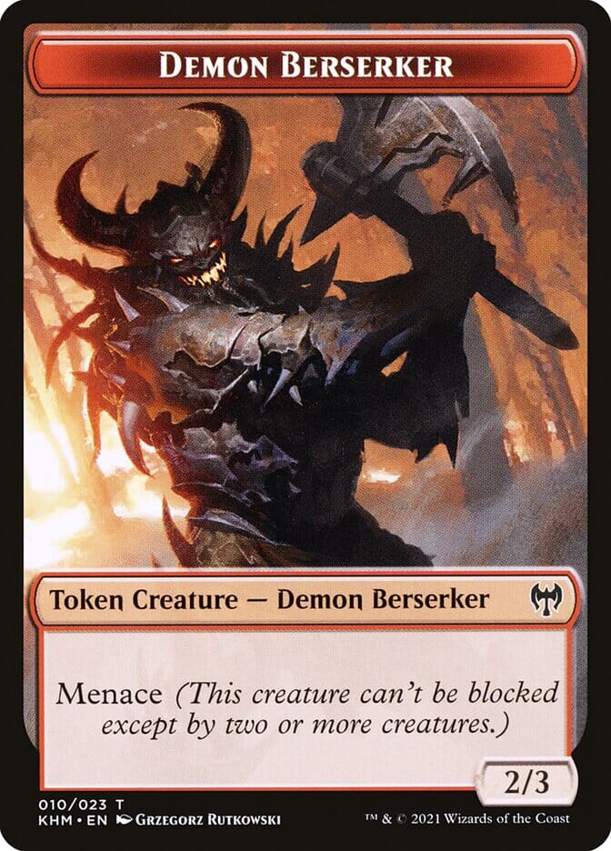 Elf Warrior // Demon Berserker Double-Sided Token [Kaldheim Tokens] MTG Single Magic: The Gathering  | Multizone: Comics And Games