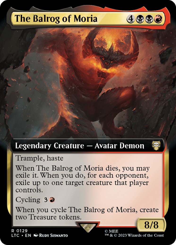The Balrog of Moria (Extended Art) [The Lord of the Rings: Tales of Middle-Earth Commander] MTG Single Magic: The Gathering  | Multizone: Comics And Games