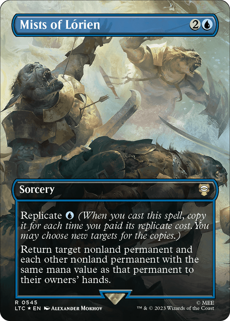 Mists of Lorien (Borderless) (Surge Foil) [The Lord of the Rings: Tales of Middle-Earth Commander] MTG Single Magic: The Gathering  | Multizone: Comics And Games