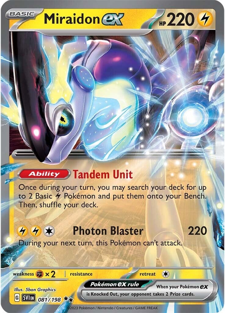 Miraidon ex (081/198) (Jumbo Card) [Scarlet & Violet: Base Set] Pokemon Single Pokémon  | Multizone: Comics And Games