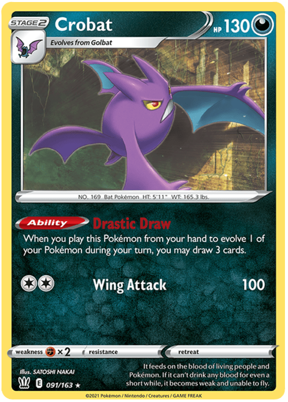 Crobat (091/163) [Sword & Shield: Battle Styles] Pokemon Single Pokémon  | Multizone: Comics And Games