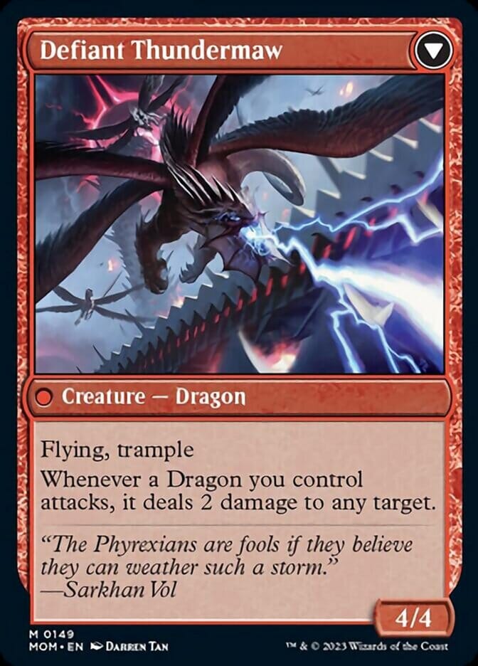 Invasion of Tarkir // Defiant Thundermaw [March of the Machine] MTG Single Magic: The Gathering  | Multizone: Comics And Games